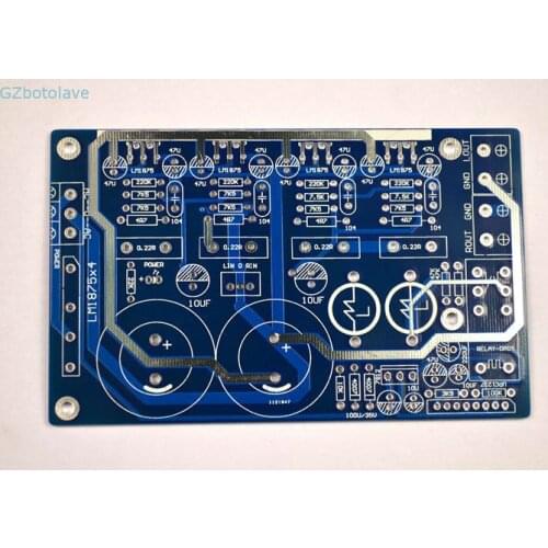 Free ship LM1875 dual parallel output HIFI thermal amplifier board PCB empty board