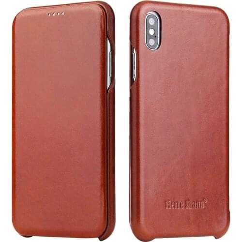 100% Genuine Leather Flip Cover Case for Apple iPhone X XS Max XR Luxury Fundas with Free Gift Screen Protector