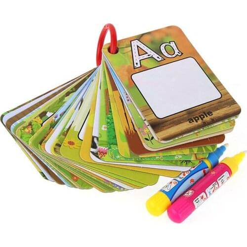 Kids Water Drawing Card Water Painting Board English Learning 26 Alphabet Coloring Book Early Recognize Educational Toys Gift