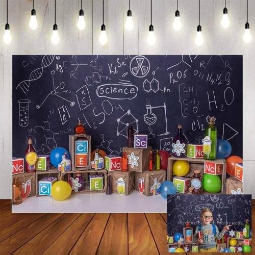 Mehofon Photography Background Mad Science Fun Scientist Subject Blackboard School Birthday Party Portrait Backdrop Photo Studio