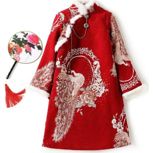 Cotton Jacket Long Sleeves Womens Clothing New Single-Breasted Embroidery Phoenix Spliced Fur Collar Chinese Style Coat S-XXL