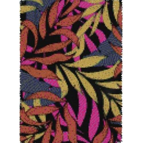 Latch hook rug kits with Pre-Printed Pattern for Adults Carpet embroidery Foamiran for needlework Leaf Tapestry DIY Rug