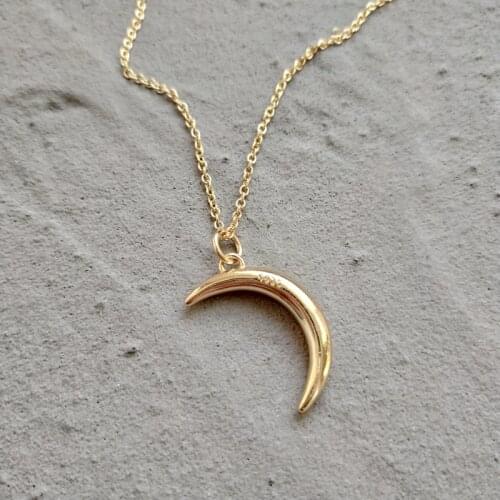 925 sterling silver Moon necklace pendants gold color Crescent Moon design simple trendy necklace for women 2018 charms jewelry