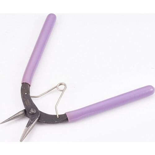 Pandahall 1PC Lilac Stainless Steel Color Polishing Carbon Steel Pliers Needle Nose Pliers set DIY Hand Tool for Jewelry Making
