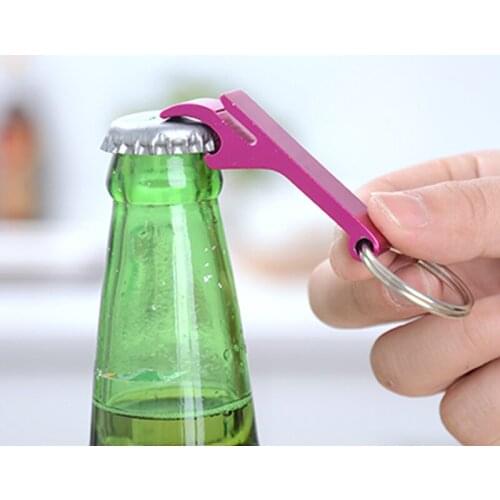 Portable Mini Beer Bottle Opener 4 In 1 Bottle Opener Key Ring Chain Aluminum Alloy Keychain Metal Beer Bar Tool Kitchen Tools