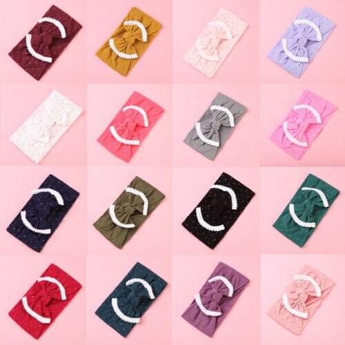 Citgeett Baby Girl Bunny Rabbit Bowknot Turban Nylon Headband Elastic Hair Band Headwrap