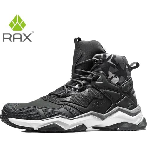 Rax Mens Waterproof Hiking Boots Mountain Boots Men Outdoor Sneakers Tactical Shose Sports Shoes Genuine Leather Hiking Shoes