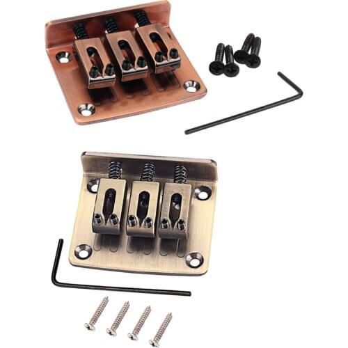Adjustable 3 String Guitar Hardtail Bridge for Cigar Box Electric Guitar Replacement Accessories