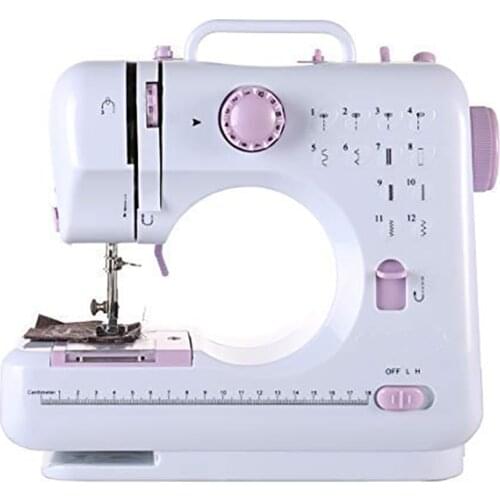 Mini 12 Stitches Sewing Machine Household Multifunction Double Thread And Speed Free-Arm Crafting Mending Machine