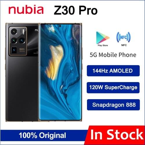 2021 New ZTE Nubia Z30 Pro 5G Smartphone 6.67'' AMOLED 144Hz Flexible Curved Screen Snapdragon 888 Octa Core 120W SuperCharge