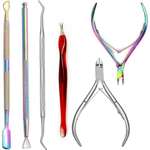 UV Gel Polish Remover Culticle Pusher Stainless Steel Dead Skin Cuticle Remover Nail Cuticle Nipper Nail File Manicure Art Tool
