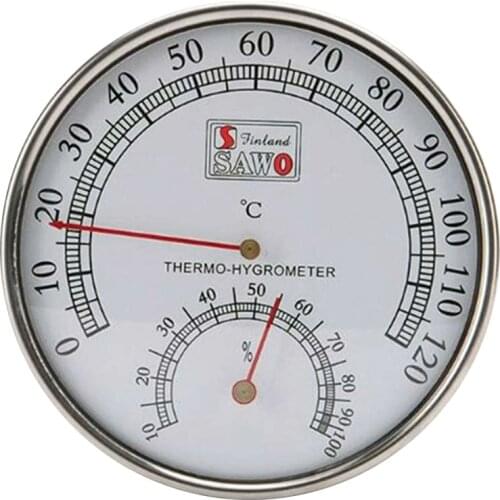 Thermometer Hygrometer Metal Case Steam Sauna Room Temperature and Humidity Meter Indoor Outdoor Hygrothermograph 0 ° C~120 ° C