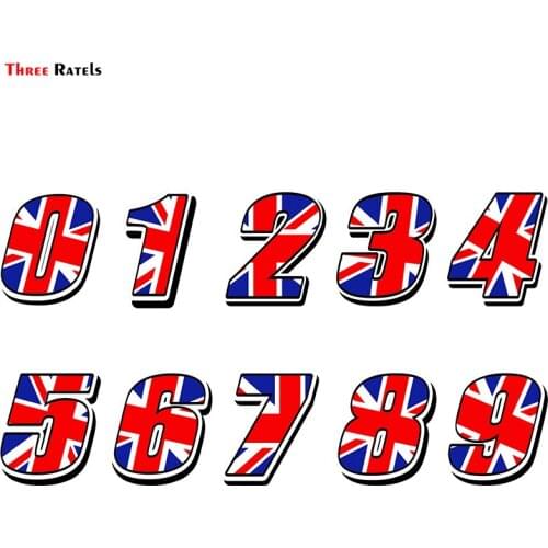 Three Ratels FTC-866# Car Sticker Racing Numbers Vinyl UK UNITED KINGDOM FLAG Stickers Decal Motocross Moto Auto ATV BIKE Decor