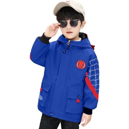 Disney Spider Man Boys Winter Fleece Hoodie Jacket Cotton Thick Warm Outerwear Long Sleeve Coat for Kids Christmas Gifts