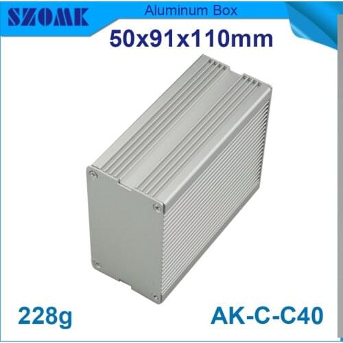 10 pcs/lot aluminum amplifier case enclosure in silver color with moved top case smooth anodizing surface fit pcb 43x80 mm