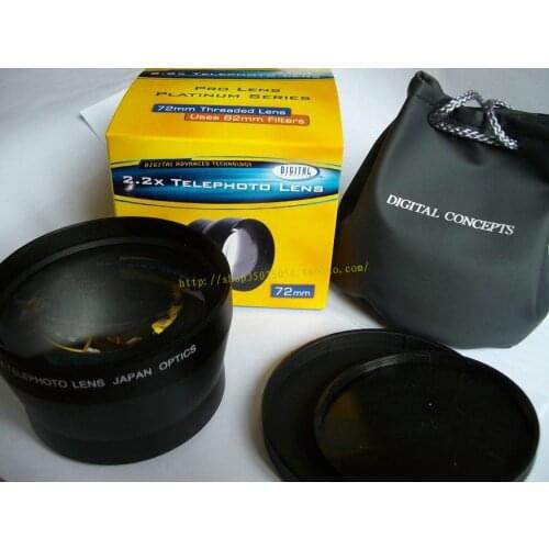2.2x 72mm TELE Telephoto LENS Magnification for 72 mm canon nikon DSLR/SLR Digital Camera