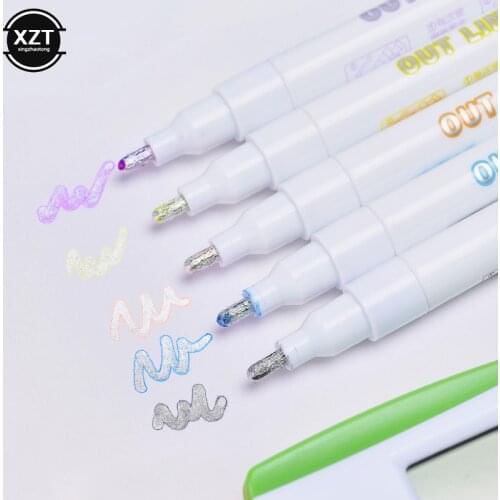 2mm Gift Card Writing Drawing Double Lines Outline Pen Out Line Pen Fine Liner Marker Calligraphy Lettering Color Scrapbooking
