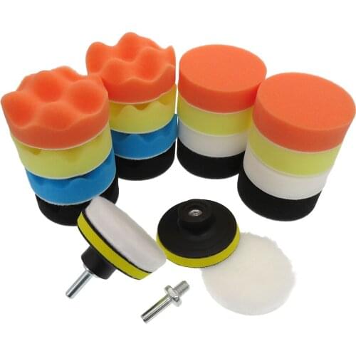20pcs set 3" Car Polishing sponge Pads Kit Clean Sponge Waxing Buffing Pad sanding Backer Pad