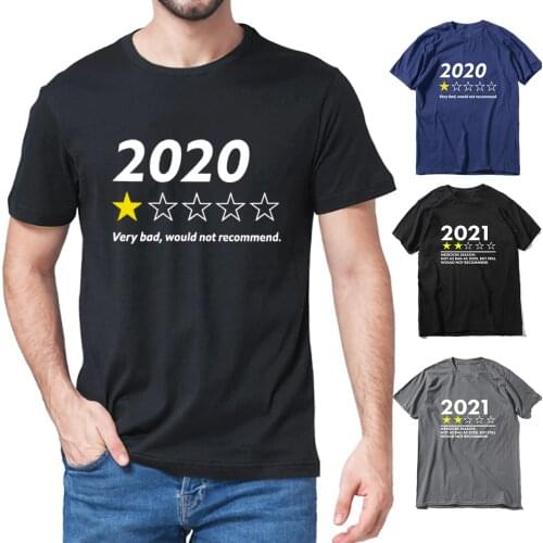 2020 Very Bad Would Not Recommend Funny Saying Neck Summer Mens 100% Cotton short sleeves T-Shirt Humor Gift women Tee black