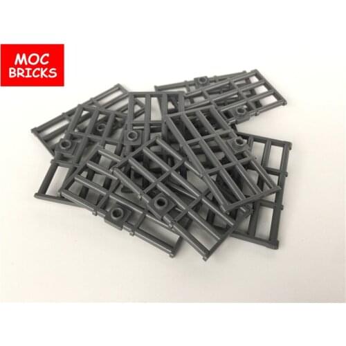 50pcs/lot MOC Bricks Dark gray Door 1 x 4 x 6 Barred with Stud Handle fit with 60621 Educational Building Blocks DIY Toys gifts