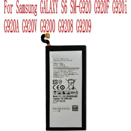 High Quality 2550mAh EB-BG920ABE Battery For Samsung GALAXY S6 SM-G9200 G920F G920i G920A G920V G9200 G9209 Cell Phone