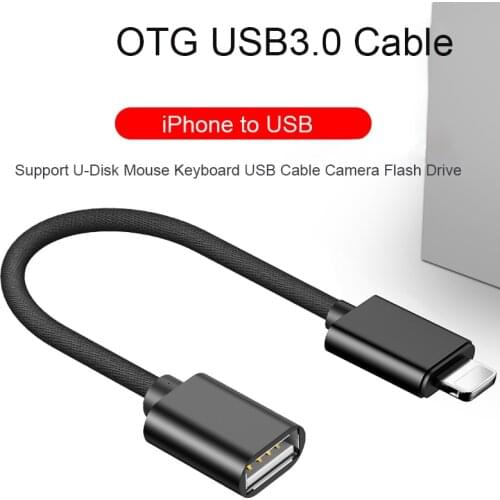 8 pin OTG adapter to USB for Apple Camera Adapter for lightning iOS 13 14 USB Male To Female Cable For IPhone 6 7 8 X