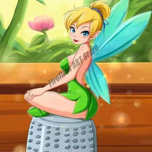 5D Diamond Painting Disney "Cartoon Butterfly Fairy" Rhinestone Embroidery Full Square/Round Drill Cross Stitch Kits Home Decor