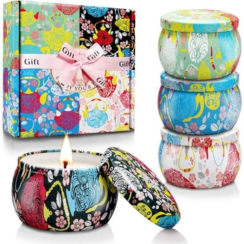 Fragrance Candle Creative Rose Scented Candles Gift Set Home Geometric Decoration Gifts for Bath Yoga Women Birthday Anniversary