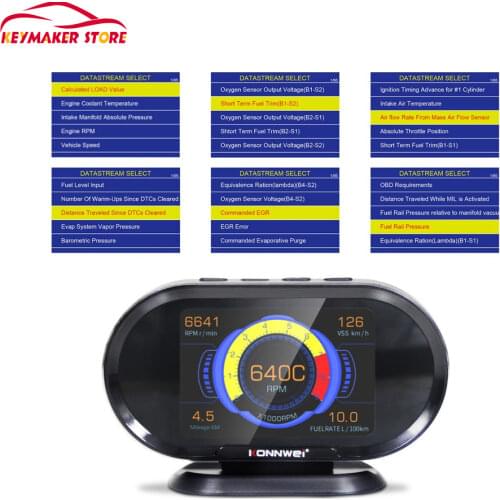 NEW KW206 OBD2 Car Fault Scanner and Head-up Display OBD2 Car Diagnostic Scanner with 3.5 inch TFT Color Screen 16 Pin Connector