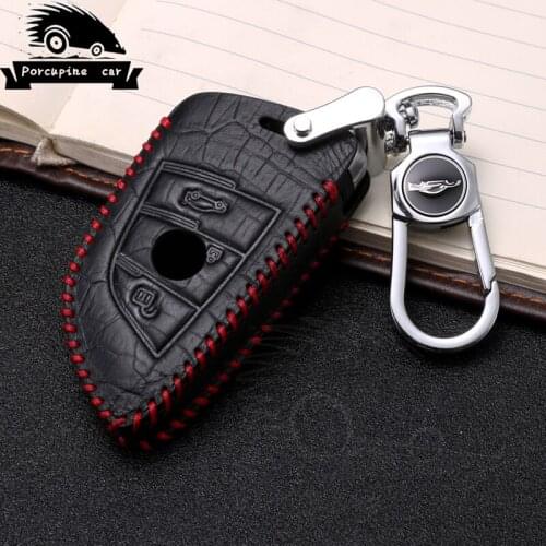High quality Genuine Leather Car Key case Cover for BMW 1 2 3 5 7series X1 X3 X4 X5 X6 F30 F10 F30 F20 remote protect shell