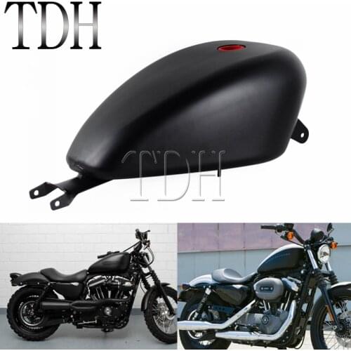 Black Motorcycle 3.3 Gallon EFI Gas Fuel Tank Oil Box Cafe Racer For Harley Sportster XL 1200 883 XL1200 XL883 2007-UP