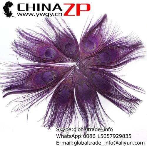 CHINAZP Factory 100pcs/lot Size 10-12cm Top Quality Dyed Multi Colors Trimmed Peacock Feathers for Earring Decoration