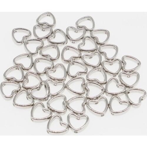 CHONGAI 200Pcs Love Heart Hollow Gold CCB Loose Spacer Beads For Jewelry Making DIY Necklace Bracelet 11x12mm