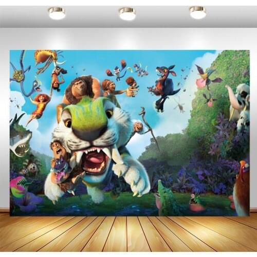 The Croods Backdrop Baby Shower Happy Birthday Party Photography Background Photo Studio Photocall Props Decor Banner