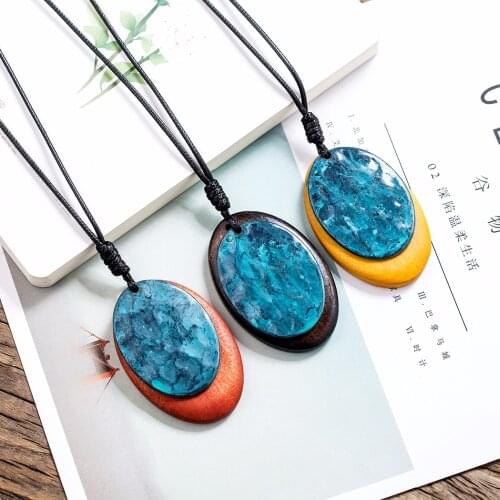 Long Necklaces Vintage Women Jewelry chain 2021 Wooden necklaces & pendants women collares mujer choker kolye bijoux femme