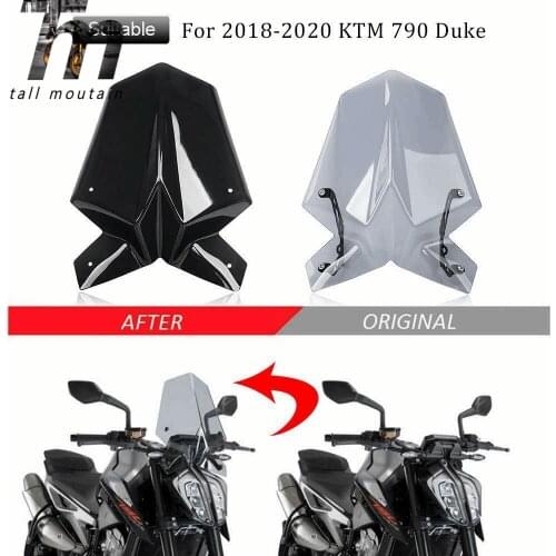 For KTM DUKE 790 2018 2019 2020 SPORT Double Bubble Windscreen Windshield with Bracket Wind Deflector Motorcycle Accessories New