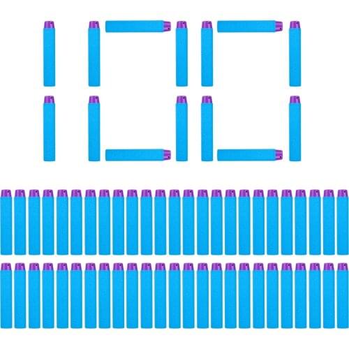 100PCS Darts For Nerf Soft Hollow Hole Head 7.2cm Refill Darts Pruple Bullet ClipToy Gun Bullets for Nerf Series Blasters Xmas