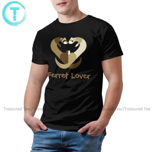 Ferrets T Shirt Ferret Lover Sable Hearts T-Shirt Print 100 Percent Cotton Tee Shirt Short Sleeve Man Tshirt