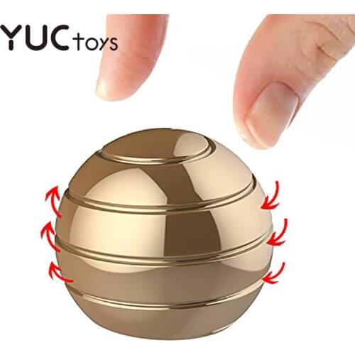 Kinetic Desk Toys Fidget Spinner Ball Full Body Optical Illusion Silicone Pad Relieve Stress Gyro Educational Gift For Kids Boys