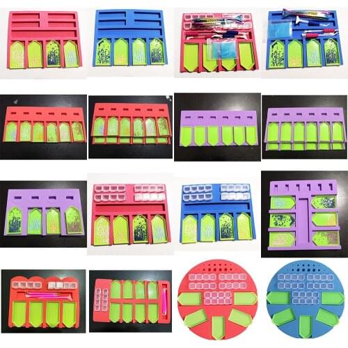 Dpsupr Diamond Painting Cross Stitch Foam Container Diamond Embroidery Tray Organizer Holder Accessory Mosaic Practical Tool