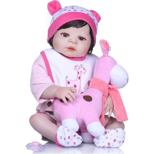 NPK 56CM Lifelike Silicone Reborn Baby Menina Alive Newborn Baby Dolls Full Vinyl body Wear bebe Truly Kids Playmates