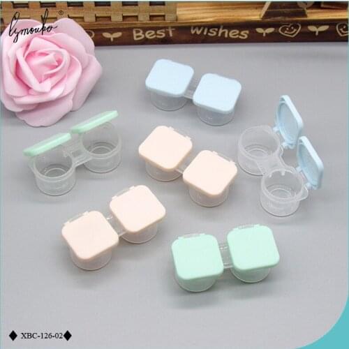 Lymouko 2pcs/Lot Portable Independent Clamshell Press Sealing Mini Contact Lens Case for Kit Holder Lenses Container Box