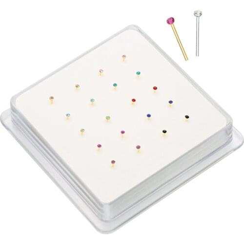 S925 sterling silver 1mm nose stud Bone 36pcs/set wholesale mulit colors