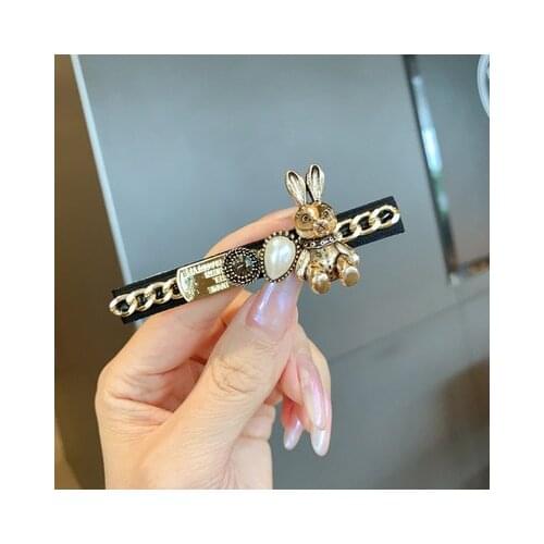 Fashion rabbit bear Hair Barrette Hair Clip Hairpin Girl Shining pearls Hair Accessories Women Headdress Wholesale