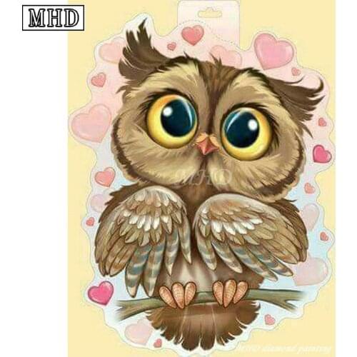 Cartoon owl full of square drill 5D DIY Diamond Painting Cross Stitch Owl Diamond Embroidered Mosaic Rhinestone Kit SD21
