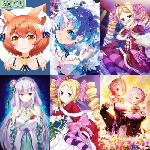 Diamond Embroidery Full Square Anime Diamond Painting Life In Another World From Scratch Mosaic Cross Stitch Kits Room Decor