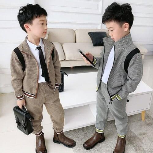 New Arrival For 18M-8Yrs Toddler Boys Clothes Suit Spring Autumn Tops Coat+Pant 2Pcs Outfit Fashion Cool Baby Boys Clothing Sets