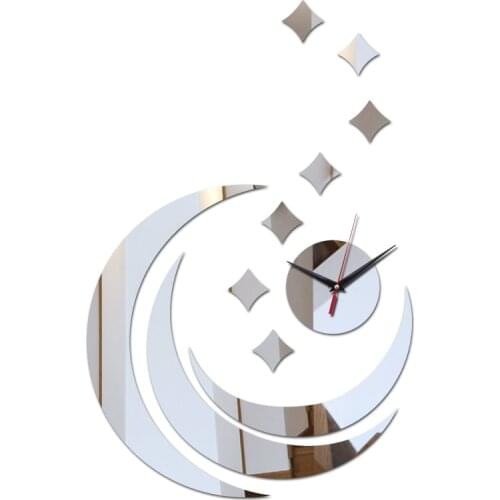 Limited hot sale acrylic mirror clock modern design watches Modern living room wall sticker stick now