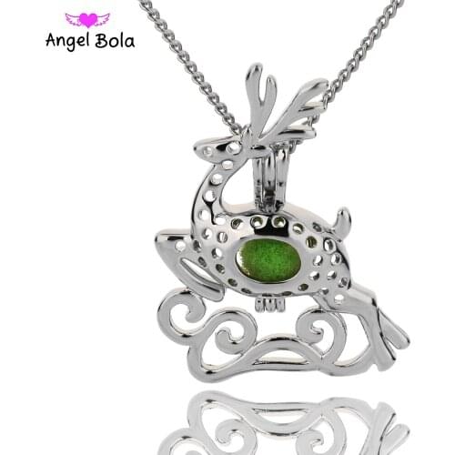 Reindeer 10PCS/LOT Jewelry Yoga Aromatherapy Essential Oils Surgical Perfume Diffuser Christmas Gifts Necklace L160