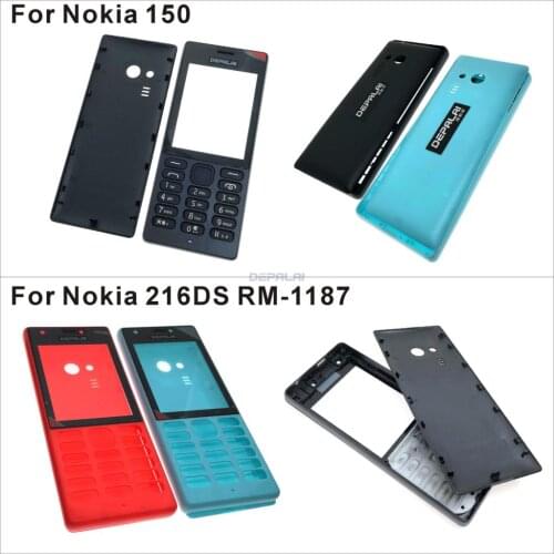 Front Frame Back cover Battery Cover For Nokia 150 Housing 216DS RM-1187 216 Full Housing Cover Case With Keypad